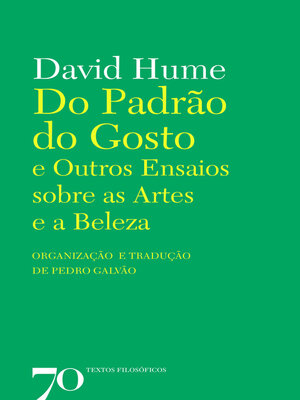 cover image of Do Padrão do Gosto e Outros Ensaios sobre as Artes e a Beleza